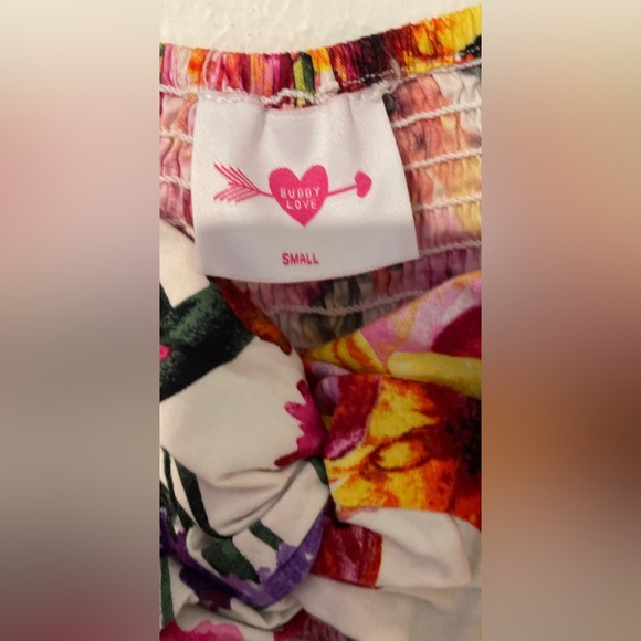 Buddy Love Pink and Orange Ruched Puff Sleeve Sundress - Picture 7 of 7